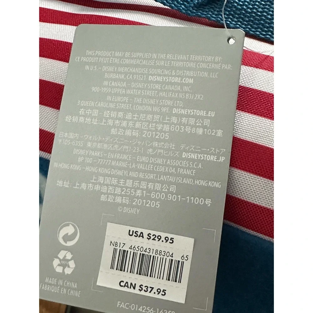 Disney Store Mickey Mouse Americana 70x80 Patriotic Fleece Blanket & Lunch‎ Box
